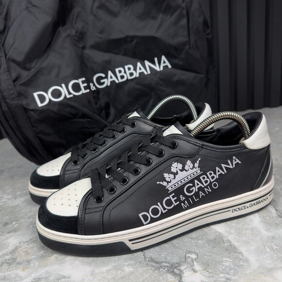 Dolce&Gabbana Roma Low top Sneaker Black Leather 7 D&G or 8 US or 41 EUR - Picture 1 of 17